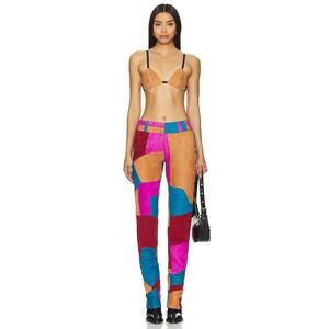 Understated Leather X Revolve 70S Patch Pant In Multi Size S  New $825 msrp